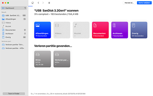 Wacht totdat Disk Drill je schijf scant