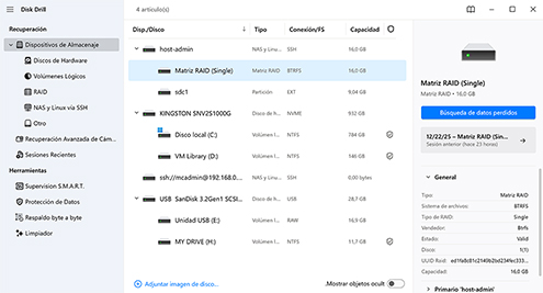 Agregue su NAS a la lista de dispositivos
