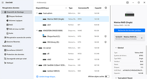 Ajoutez votre NAS à la liste des appareils