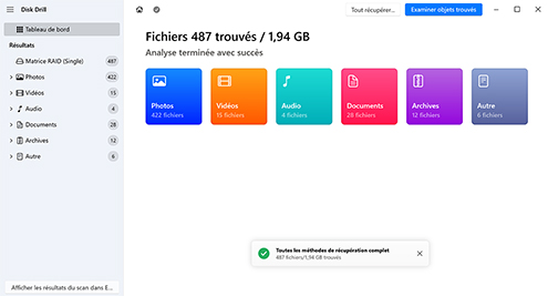 Analyser le NAS pour les données perdues