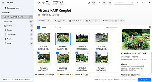 Aperçu et récupération des fichiers