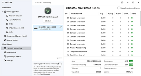 Lees S.M.A.R.T.-gegevens om slechte schijven te detecteren