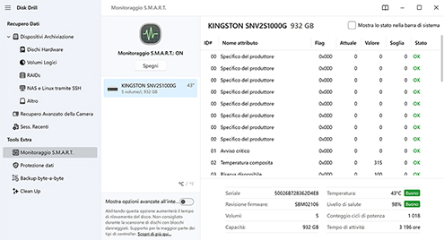 Leggi i dati S.M.A.R.T. per rilevare dischi difettosi