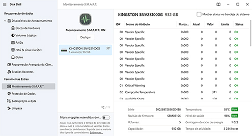 Ler dados S.M.A.R.T. para detectar discos defeituosos