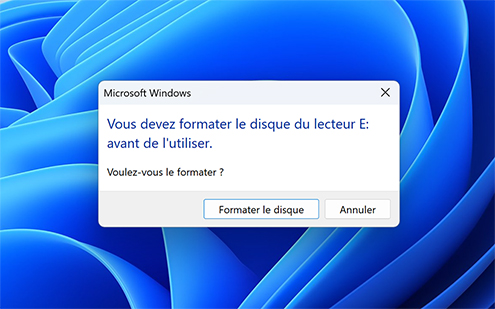 Ne pas initialiser, reconstruire ou réparer