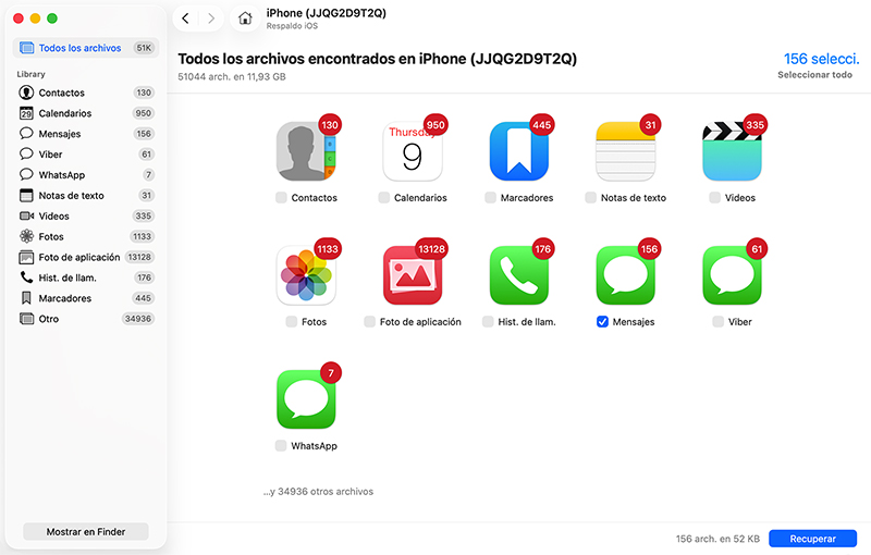 Recuperar mensajes de texto eliminados en iPhone