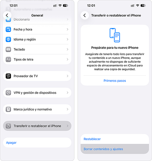 Recuperar mensajes eliminados en iPhone desde iCloud