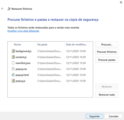 Use o recurso de Backup e Restauração Legado (Windows 7)