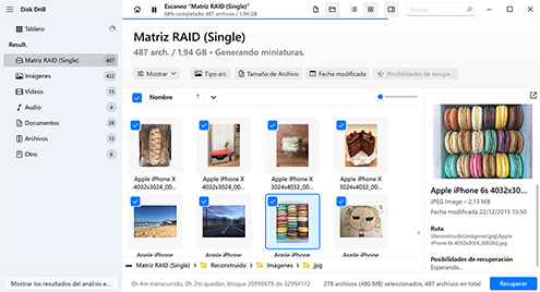 Vista previa y recuperación de archivos