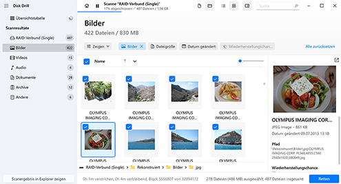 Vorschau und Wiederherstellung von Dateien Vorschau und Wiederherstellung von Dateien