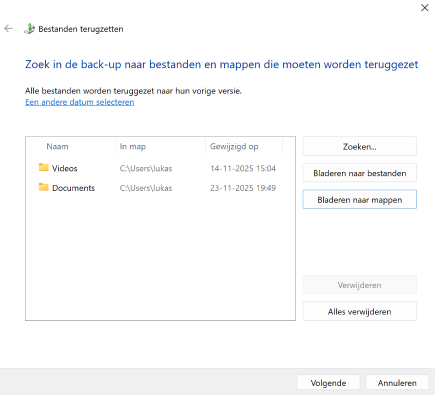Backup en herstellen