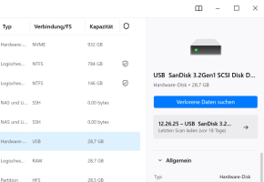 Scannen Sie die gesamte Speicherkarte mit dem Standard-Scan