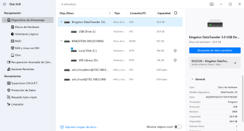 Elija la fuente de datos y el método de recuperación