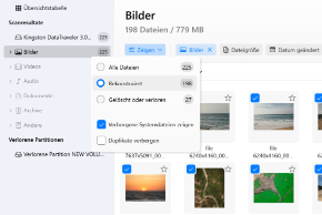 Rekonstruierte Daten überprüfen