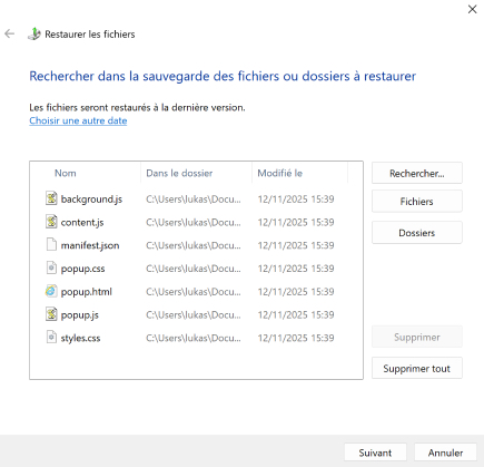 Sauvegarder et Restaurer