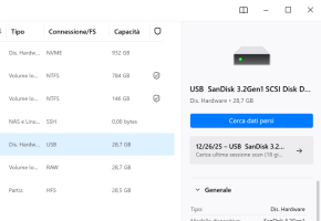 Scansiona l'intera scheda di memoria utilizzando la scansione predefinita