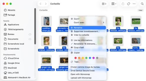 Assurez-vous d'avoir réellement supprimé les fichiers de la corbeille