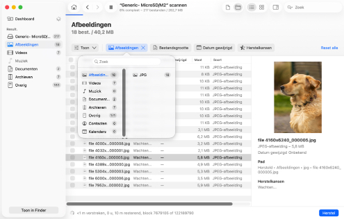 Beperk de scanresultaten