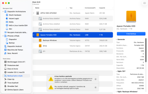 Esegui il backup del tuo disco rigido Esegui il backup del tuo disco rigido