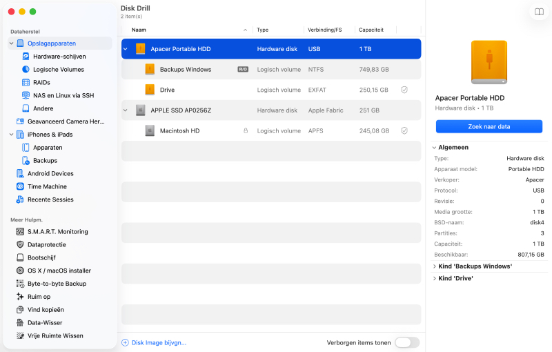 Gegevens herstellen van Mac harde schijf