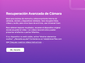 Recuperación avanzada de cámara (ACR)