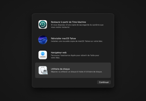 Redémarrez votre Mac en mode de récupération
