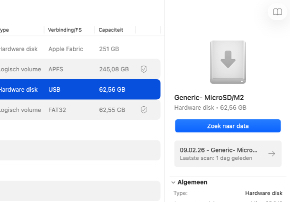 Standaard SD-kaart herstel