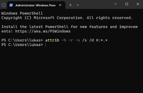 Usa il comando ATTRIB Usa il comando ATTRIB