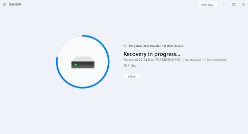 Click the Recover Button to Restore Selected Files