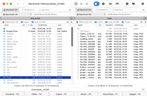 Como funciona a pasta do Lixo do Mac