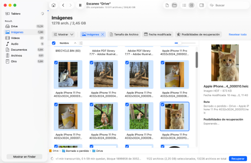 Espera hasta que el software termine de escanear Espera hasta que el software termine de escanear