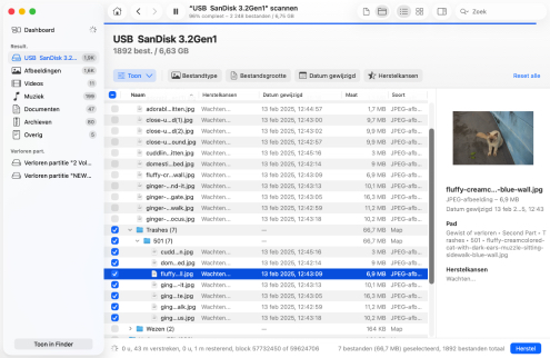 Gevonden bestanden controleren
