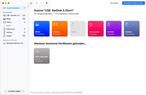 Lassen Sie Disk Drill nach Daten suchen