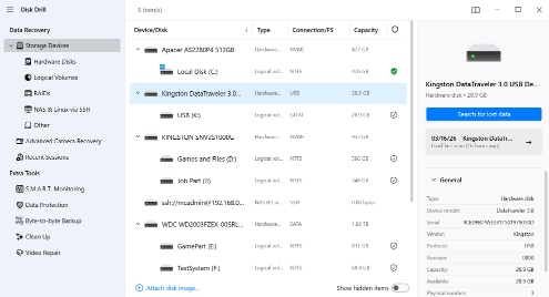 Launch Disk Drill and Scan Your USB Flash Drive