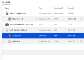 Nicht partitionierten Speicherplatz scannen