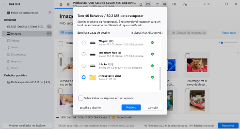 Recuperar os dados excluídos