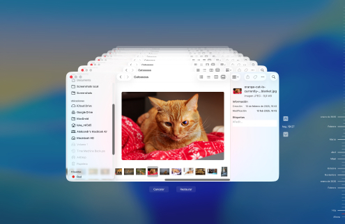 Restaurar desde una copia de seguridad de Time Machine Restaurar desde una copia de seguridad de Time Machine