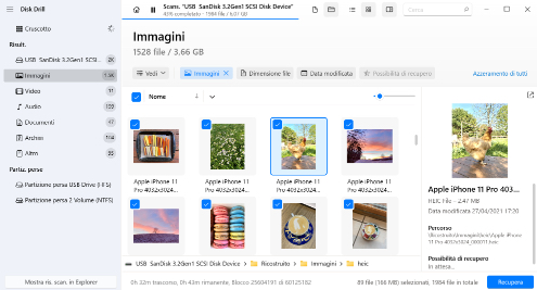 Seleziona i file che desideri recuperare Seleziona i file che desideri recuperare