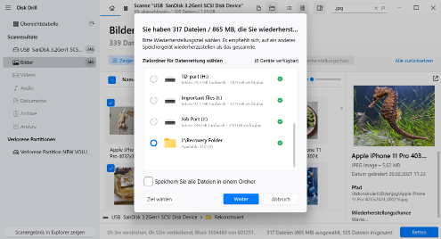 Gelöschte Dateien wiederherstellen