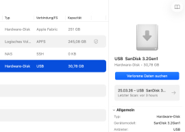 Wählen Sie die Festplatte aus, auf der die Partition verloren gegangen ist