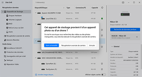 Commencez à rechercher les données perdues
