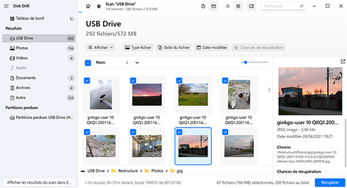 Prévisualiser et sélectionner les fichiers récupérables
