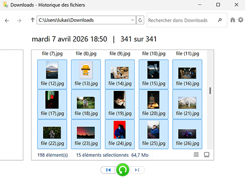 Utiliser l’historique des fichiers Windows
