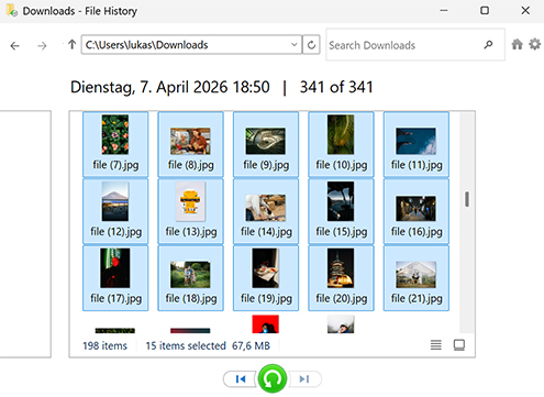 Windows-Dateiversionsverlauf verwenden