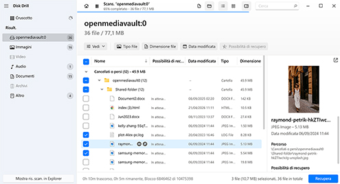Anteprima e recupero dei file Anteprima e recupero dei file