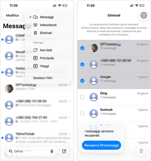 Recupera i messaggi eliminati su iPhone da iCloud
