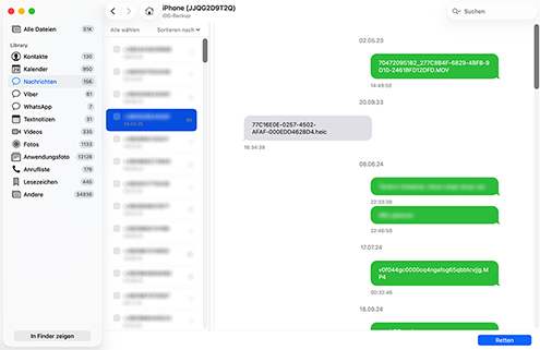 Ausgewählte Textnachrichten wiederherstellen