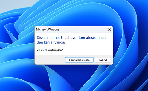 Initiera inte, bygg om eller reparera