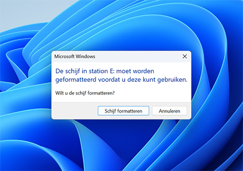 Niet initialiseren, opnieuw opbouwen of repareren Niet initialiseren, opnieuw opbouwen of repareren