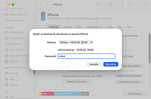 Recupera i tuoi messaggi di testo da un backup del Finder o di iTunes